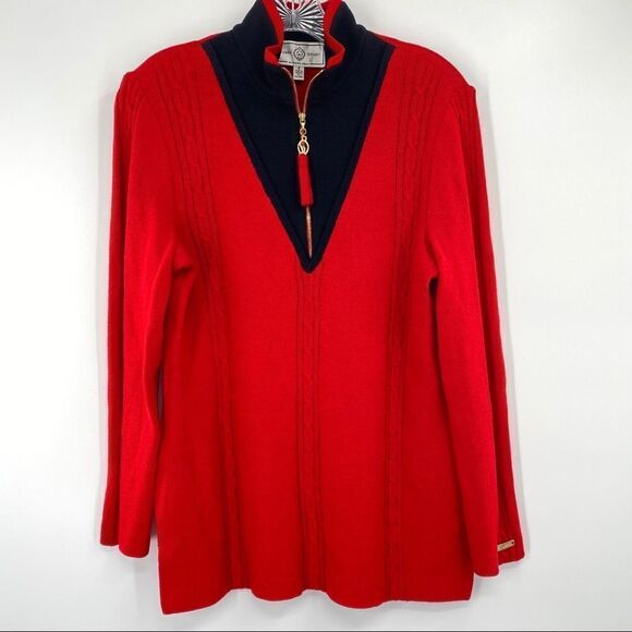 ST. JOHN Red Knit Sweater - Picture 9 of 16